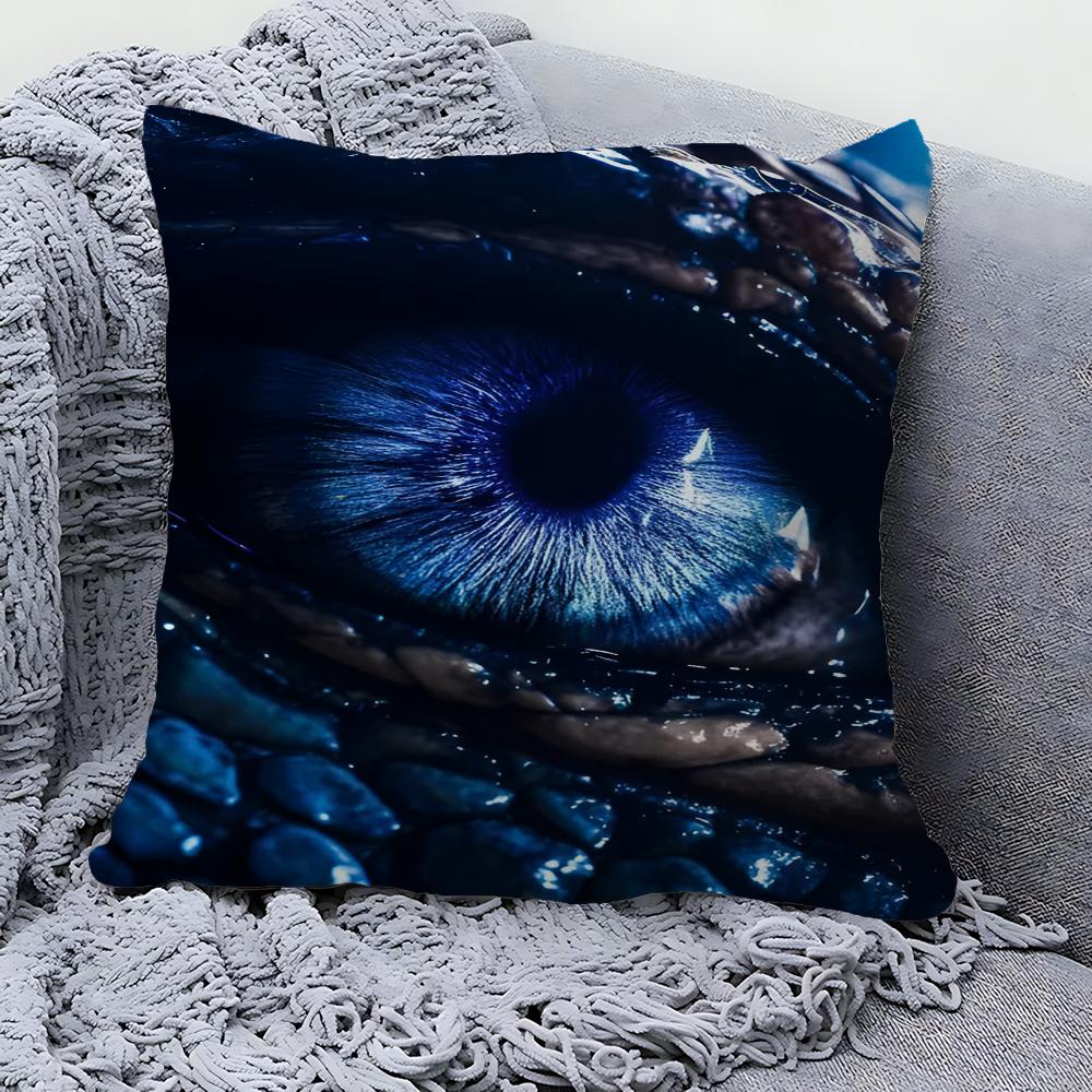 Dragon Eyes Pillow Covers Cartoon Sofa Decorative Home Double-sided Printing Short Plush Cute Cushion Cover
