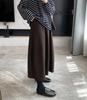 Elegant High-Waisted A-line Midi Skirt for Autumn/Winter - Versatile Wool Blend, Bud-Shaped and Slimming Design for Women