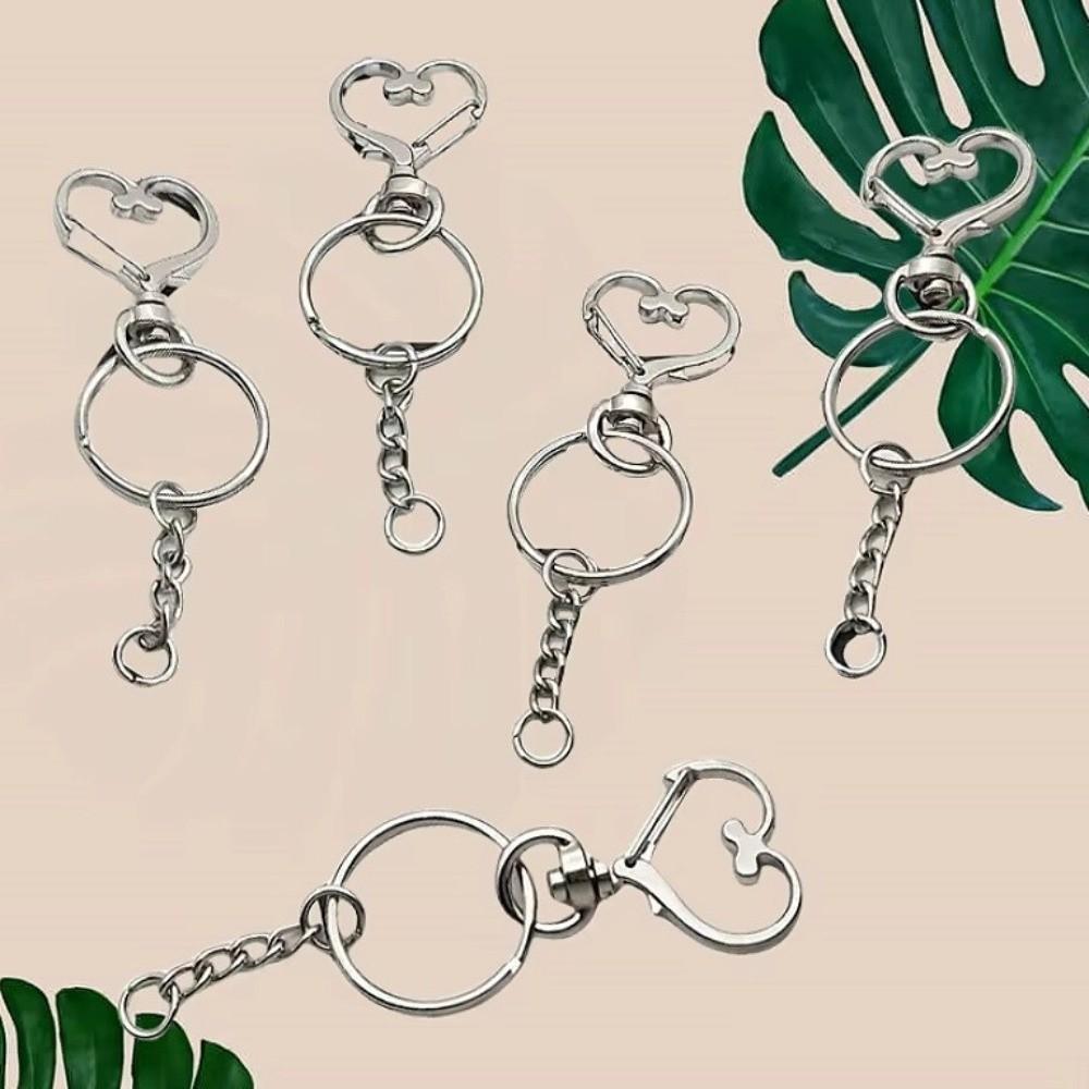 20pcs Set Heart Shaped Lobster Clasp Keyring Multi-Purpose Lanyard Accessories  for DIY Crafts