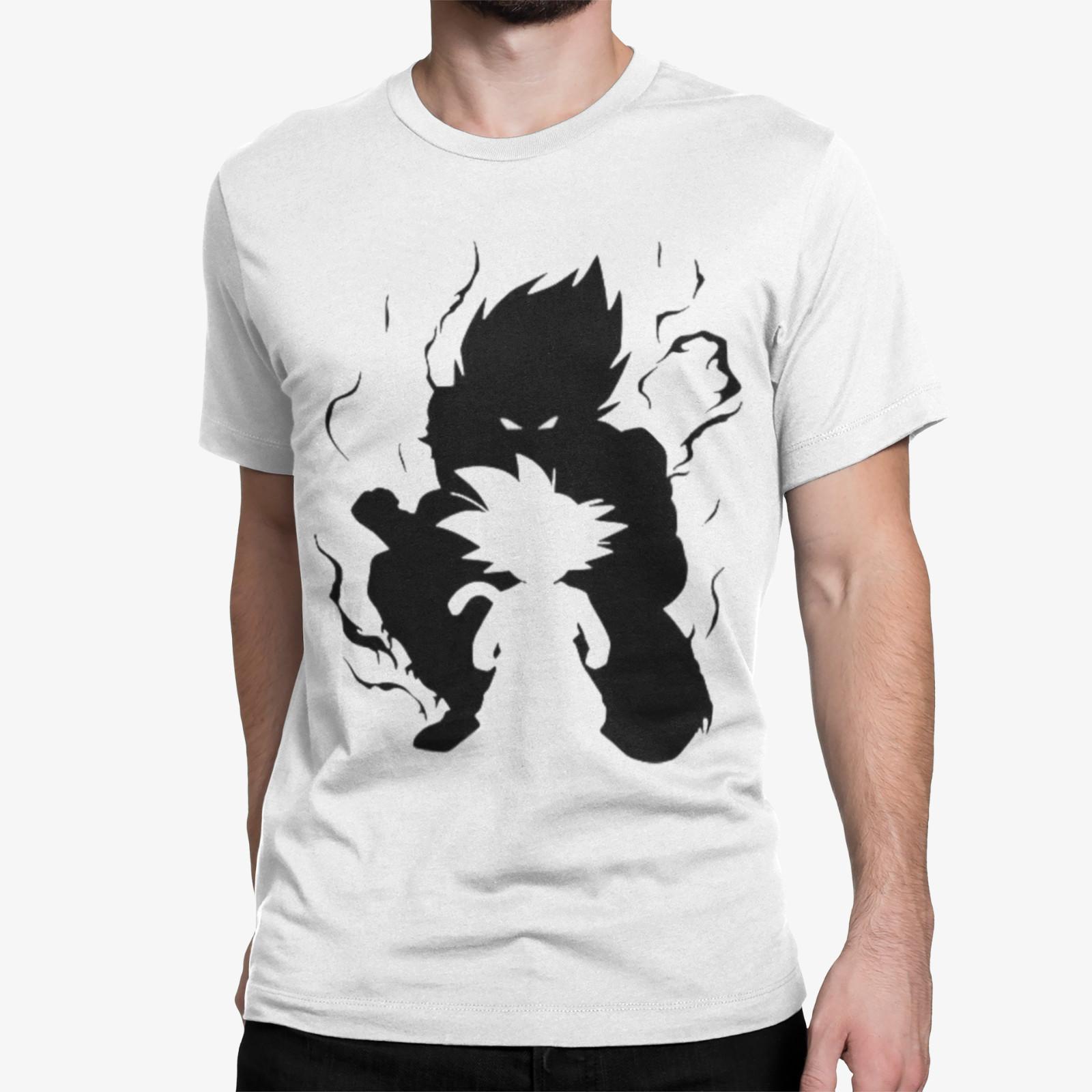 Dragon Ball Son Goku Child Vegeta Silhouette Shadow Anime Mens Organic T-Shirt Mens Womens Tees Top L