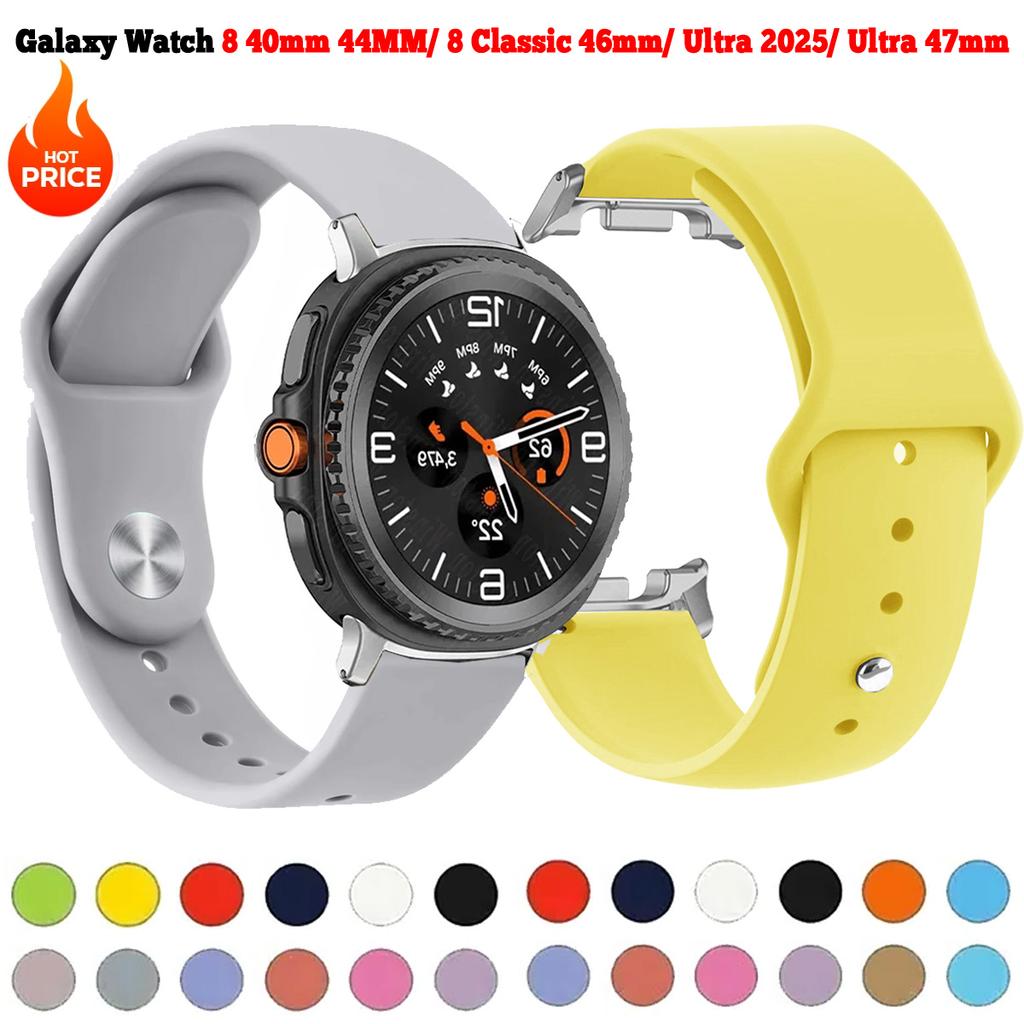 Silicone Soft For Samsung Watch 8 Strap Galaxy Watch 8 Classic Watchband Replacement Women men No Gap Galaxy Watch8 40 44 Correa