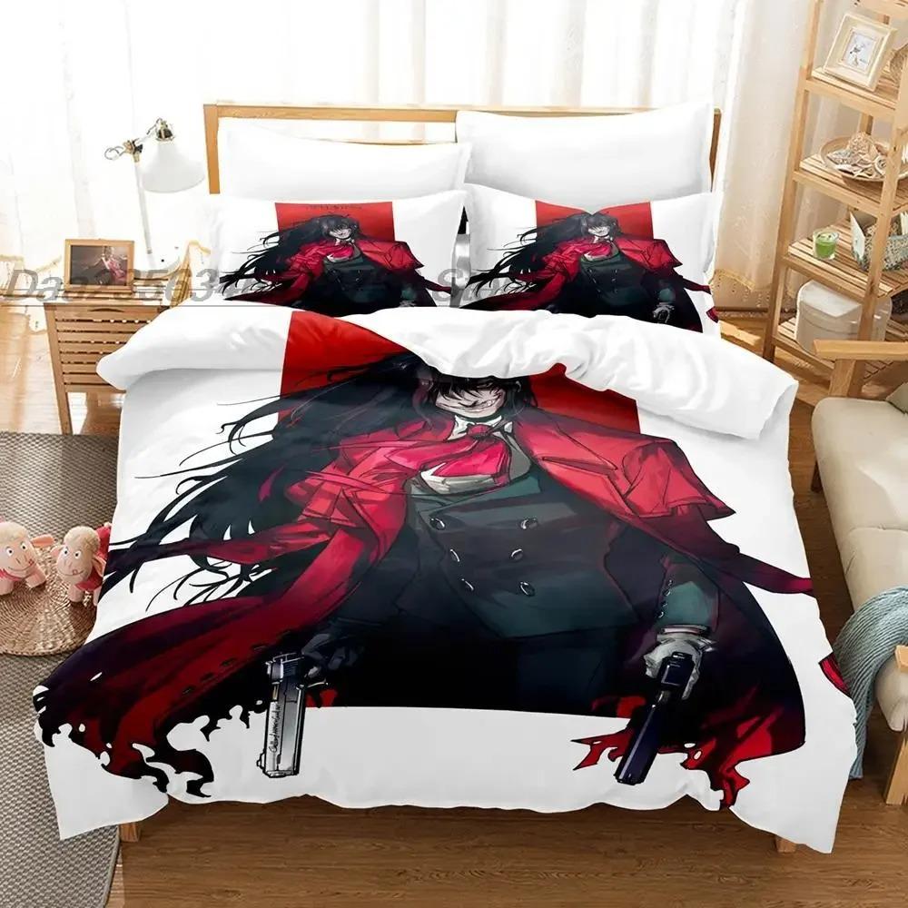Hellsing Bedding Set Single Twin Full Queen King Size Bed Set Aldult Kid Bedroom Duvetcover Sets 3D Print Anime  Bedding Set