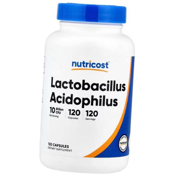 Ацидофильные Лактобактерии, Lactobacillus Acidophilus 10 Billion, Nutricost  120капс (69647013)