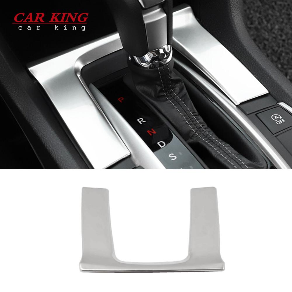 Stainless Steel Auto Styling Stickers For Honda Civic 10th 2016 2017-2019 Accessories Interior Gears Shift Knob Cover Decoration
