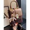 Vintage Plaid Mode Patchwork Tragbare Kleine Quadratische Tasche Neue Herbst Winter Commut Umhängetaschen Pop Textur Schulter Pack
