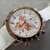 Salvatore Marra Men's Chronograph Business Analog Quartz Watch, White, PGWH, with Cleaning Cloth