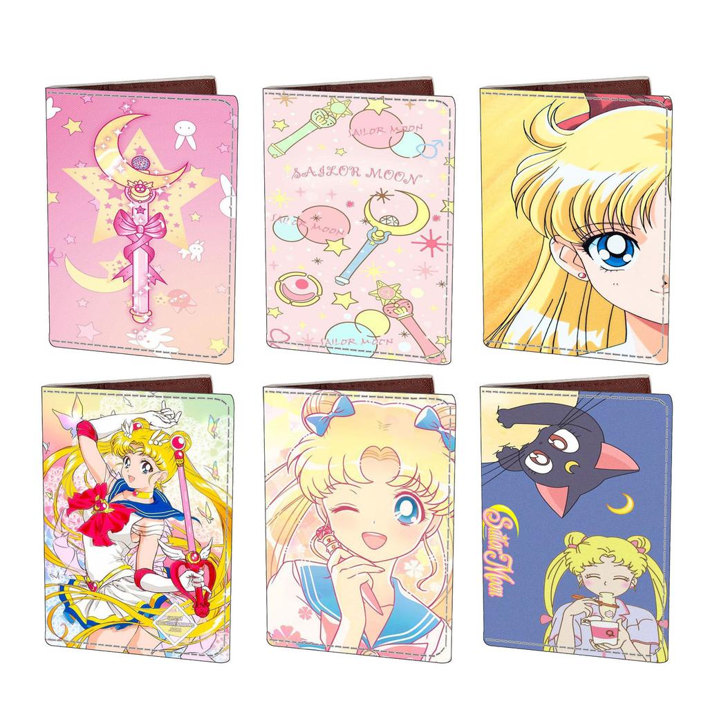 Cartoon Ice Moon Travel Passport Bag Student ID Folder Sailor Moon