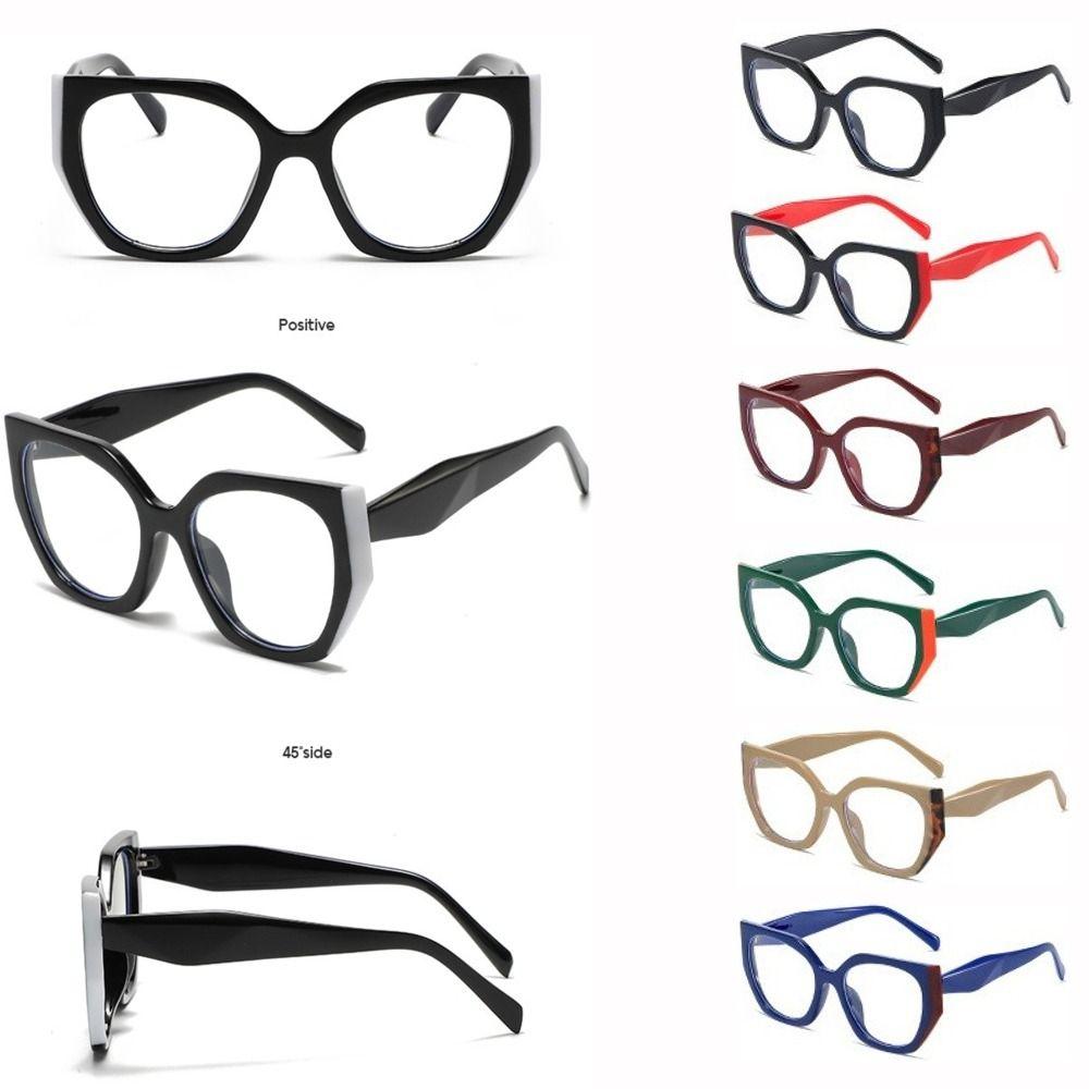Trendy Clear Lens Cat Eye Glasses Anti Blue Light Large Frame Plain Glasses Lightweight Transparent Eyewear Unisex