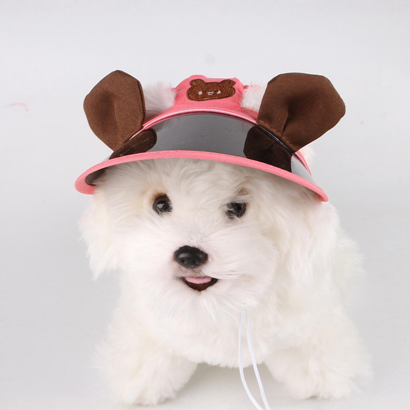 

Солнцезащитный козырек для питомцев с отверстиями для ушей для кошек, собак, кроликов, тедди M розовый