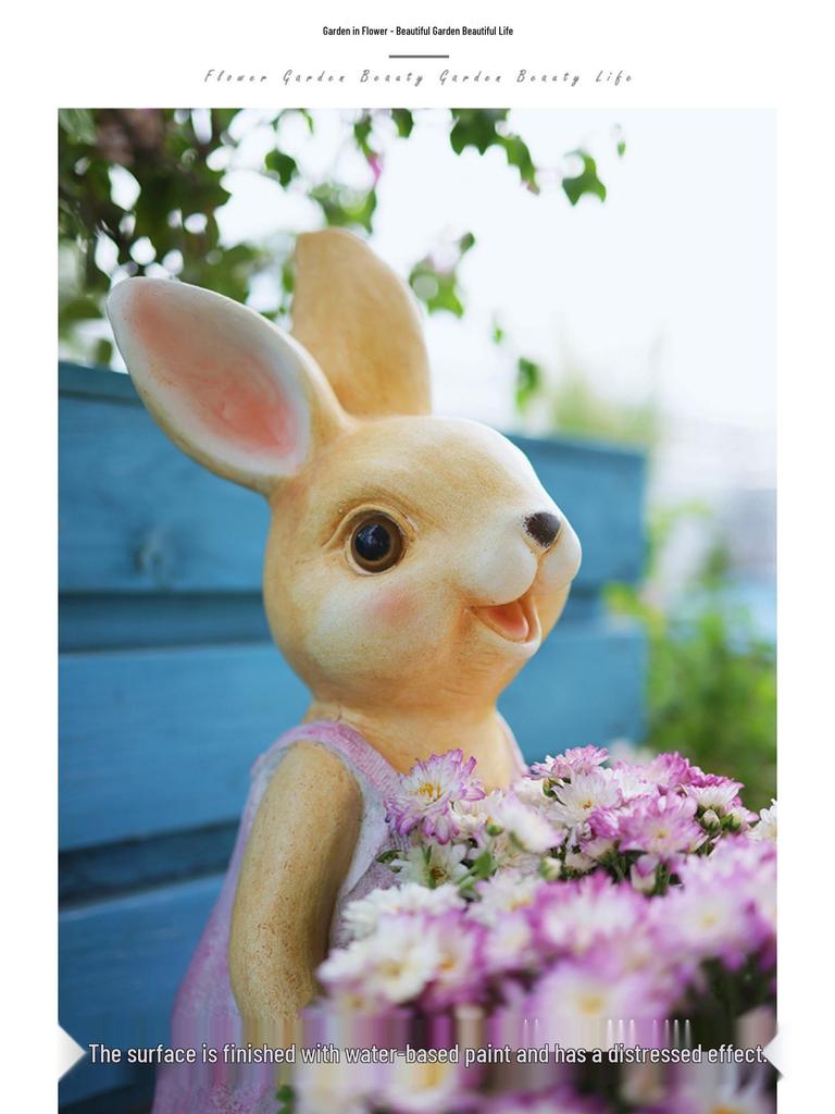 Cartoon Rabbit Flower Pot: Creative Outdoor Succulent Ornament for Gardens and Kindergartens