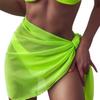 Women Short Swimsuit Cover Ups  Lace Up Net Yarn Beach Bikini Wrap Sheer Short Skirt Chiffon Scarf Cover Up Swimwear Beach Skirt