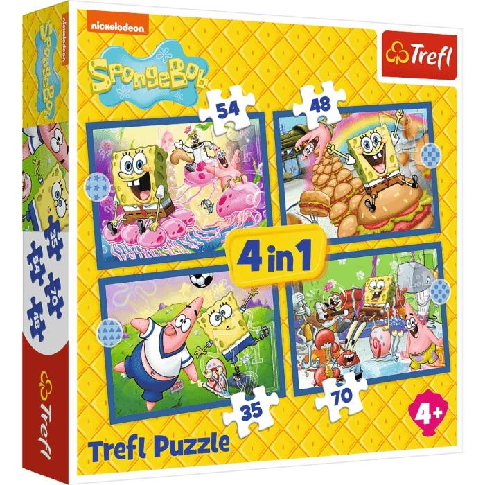 Puzzle 4W1 Podwodne Życie Spongeboba 34674