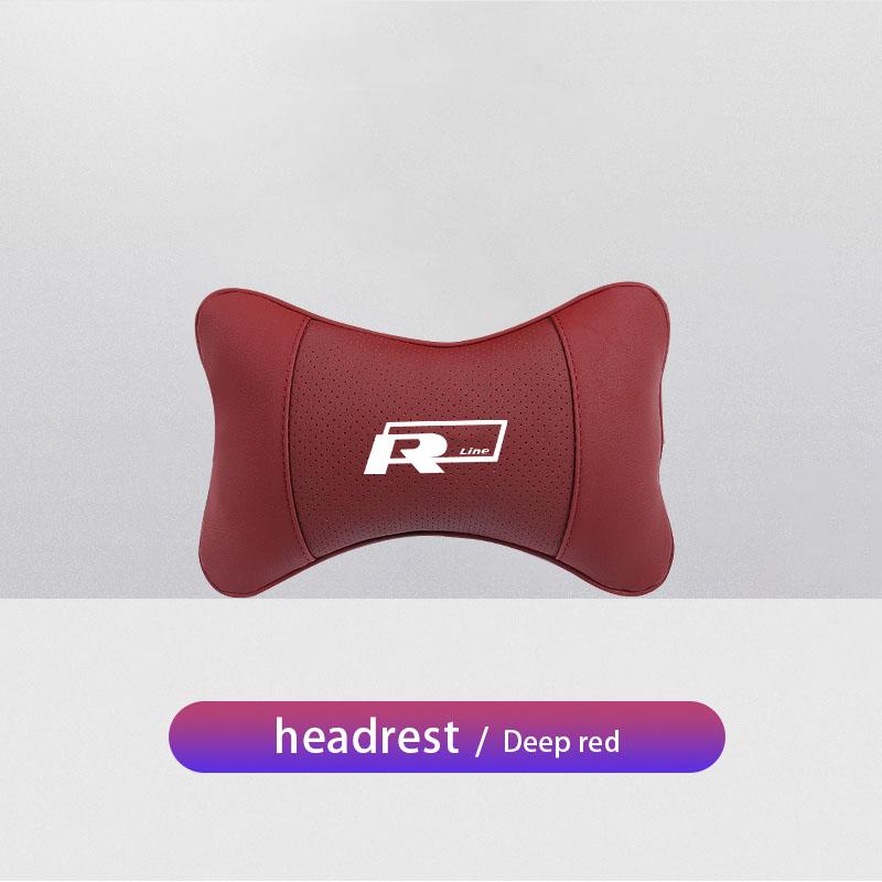 Keychain Leather Car Seat Headrest Memory Foam Comfort Neck Pillow Auto Interiors For Volkswagen VW T5 ID3 Tiguan GTI RLine Golf RB6