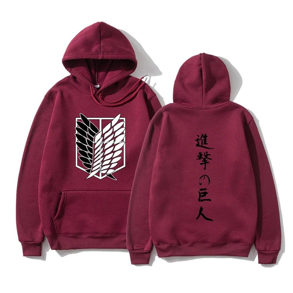 Attack on Titan Hanorace de modă unisex Hanorace cu glugă cu glugă unisex Anime japonez Pulovere Topuri Shingeki No Kyojin Haine cu glugă unisex