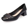 French square head low-heeled single shoes women's one-pedal commuter work high-heeled shoes women's casual versatile thick-heeled women's shoes