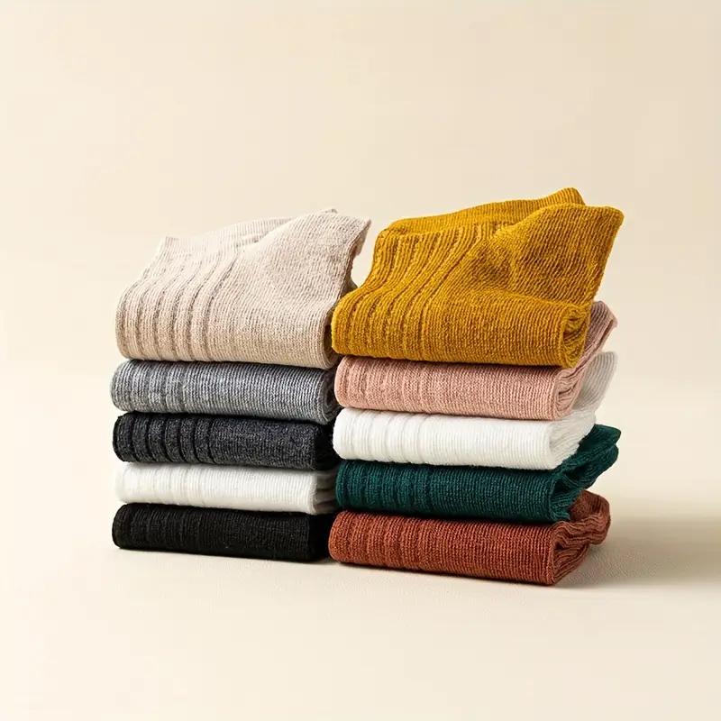 10 Pairs of Spring and Summer Thin Solid Color Casual Sports Short Tube Women's Socks