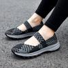 Summer Mary Janes Women Sandals Beach Lazy Shoes Purple Pink Grey Casual Weave Soft Slip on Walking Color Sandals Large Size
