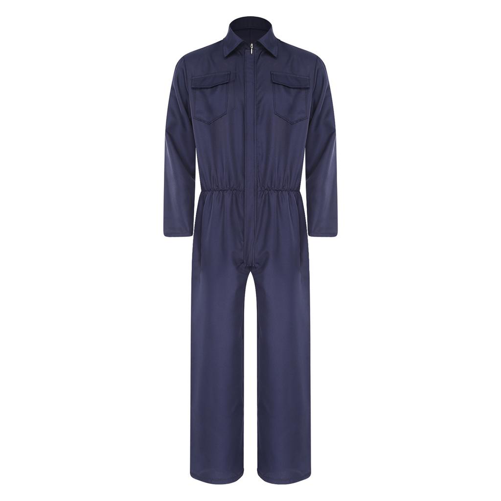 Unisex Overalls mit Frontreißverschluss S-3XL, Arbeits-Overall mit Brusttaschen für Arbeit, Halloween & Cosplay