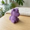 Small PLA Plastic Ornaments 3D Printed Unicorn Figurine with Knitted Texture, Cute Compact Colorful Rainbow Room Decor Animal Statue, Creative Desktop