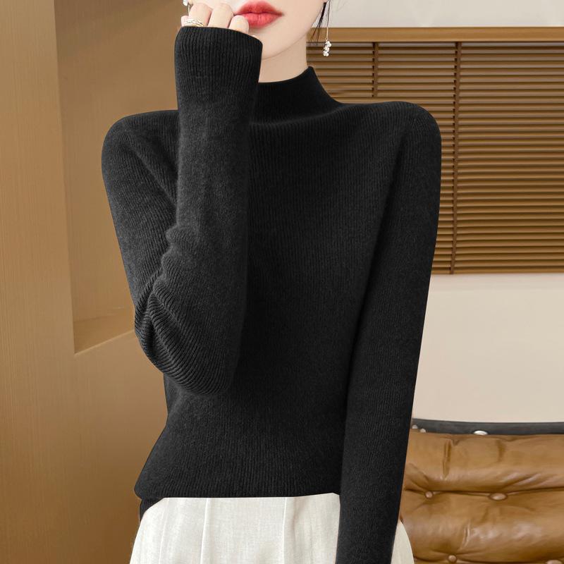 Tight Half-high Neck Bottoming Shirt Women's Fall and Winter Knitted Sweater