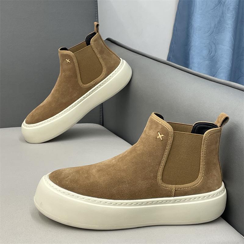 High-top shoes 2 new autumn leather soft-soled lazy shoes casual trendy jw