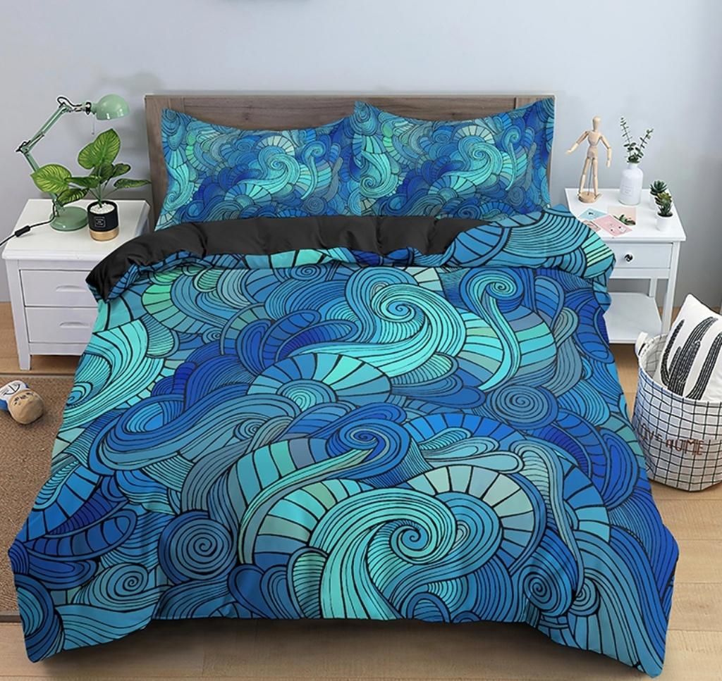 

3pcs Bedding Set Nordic Bohemia Style Colorful Printed Cozy Soft Duvet Cover King Queen Single Size Birthday Gift Bedroom Decor EU Single 135x200cm