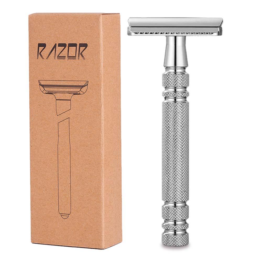 Platinum Double-Sided Safety Razor for Home Shaving