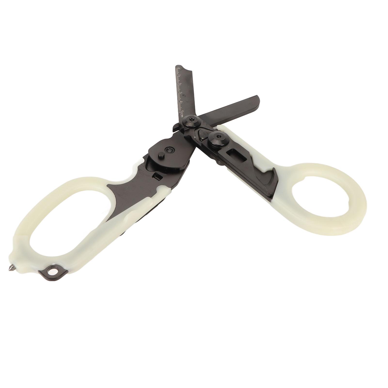 

Ножницы для экстренного реагирования со стеклобоем, нержавеющая сталь, пластик, светящаяся ручка, складные чёрный