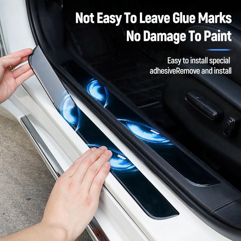 4pcs Car Door Sill Scuff Covers Door Panel Guards Protector Trim Anti-scratch Exterior Parts Car Decor Accessories Universal