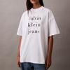 Calvin Klein Minimalist Comfortable Versatile Letter Casual Logo Short Sleeve T-Shirt Women Tops Bright-White 47B827G-YAA