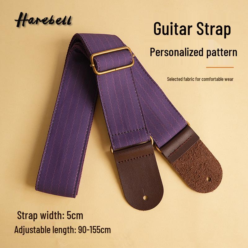 Guitar & Ukulele Strap - Purple Wave Pattern (PO-024) 90-155 cm