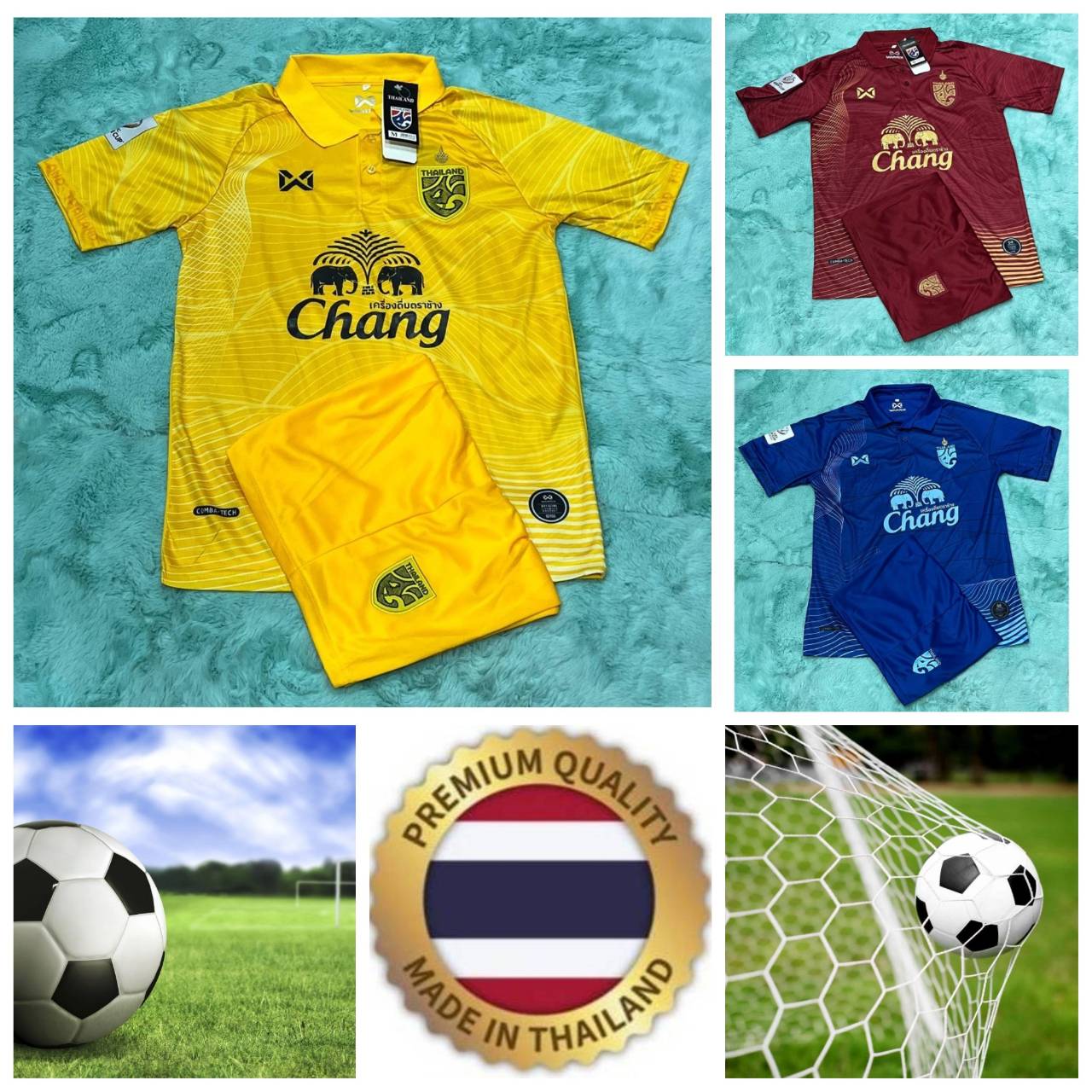 Ретро Винтаж ТАИЛАНД Футбол Футбол Поло ДЖЕРСИ Национальная ЧИР Быстросохнущая Рубашка — фото 3