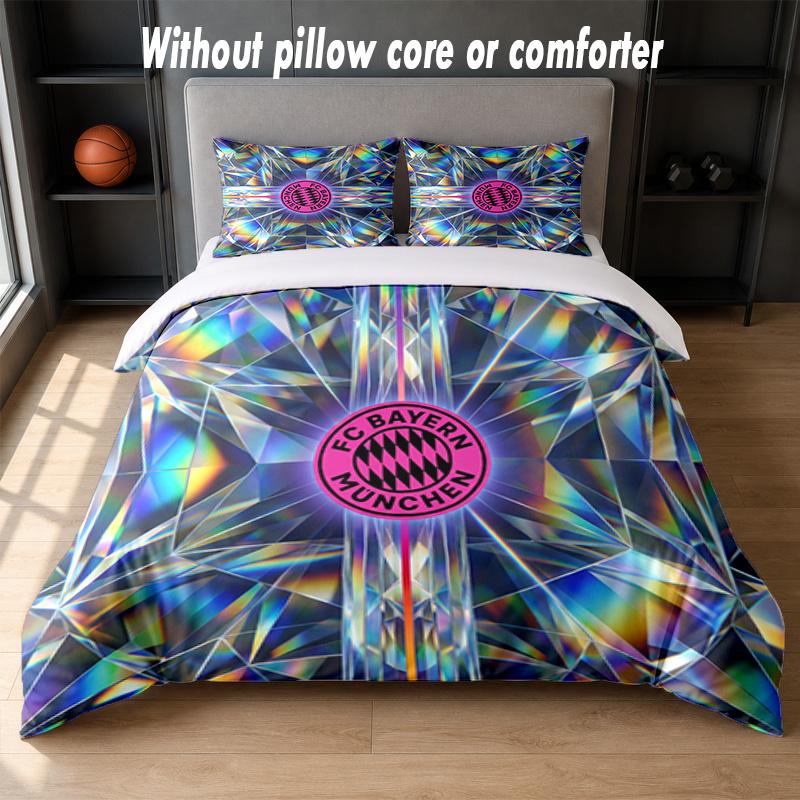 Set Biancheria da Letto Design Bayern Monaco 1 Copripiumino + 2 Federe Morbido Traspirante Biancheria da Letto per la Casa