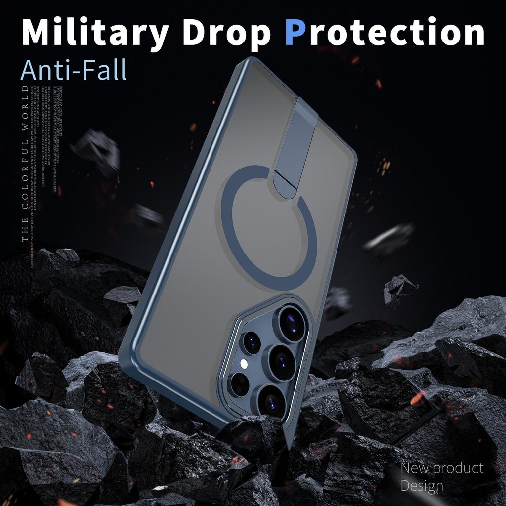 For Samsung Galaxy S23 Ultra/S22 Ultra 5G Magnetic Case Kickstand TPU + Acrylic Phone Cover