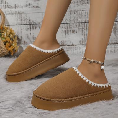Mode Nouvelle Mode Hiver Femmes Neige Chaud Cuir Daim Mocassins Paresseux Bottes Chaussures Femme Dame Féminin Plat Bottine Botas Bottes Mules 2024