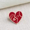 2Pcs/Set Broken Red Heart Brooches Cartoon Enamel Pins Metal  Custom Button Denim Jackets Badges Jewelry For Couple Friends Gift