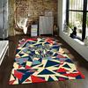 Manchester United Logo Carpet with Geometric Red and Blue Pattern Suitable for use as an anti-slip for living room bedroom sofas