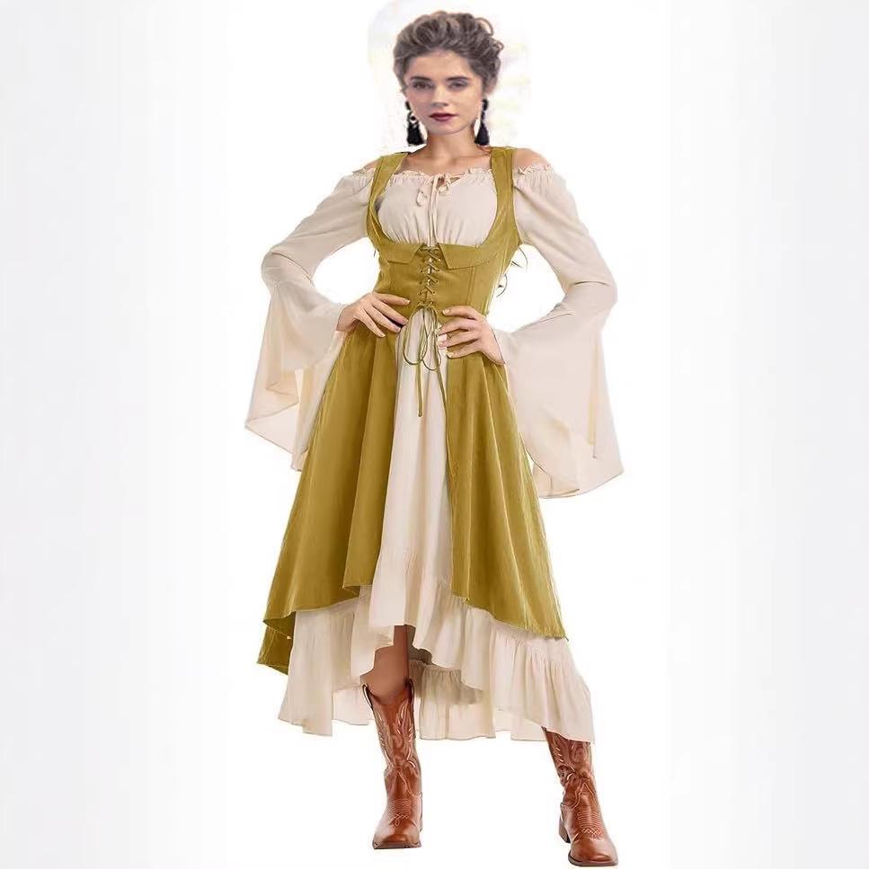 Medieval Royal Bell Sleeve Halloween Stage Costume