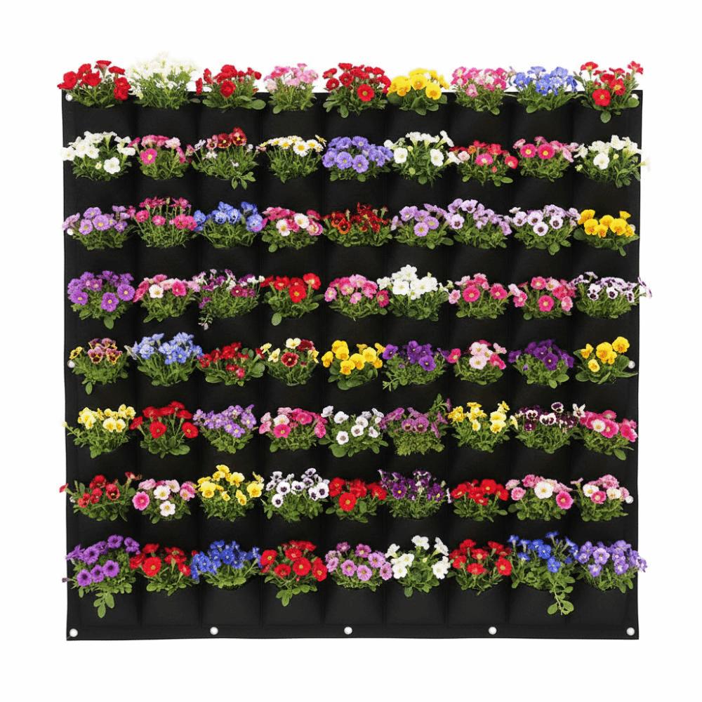 

72 Pockets Plant Bag 100*100cm Wall Plant Bags Durable Grow Bag Indoor Gardening чёрный
