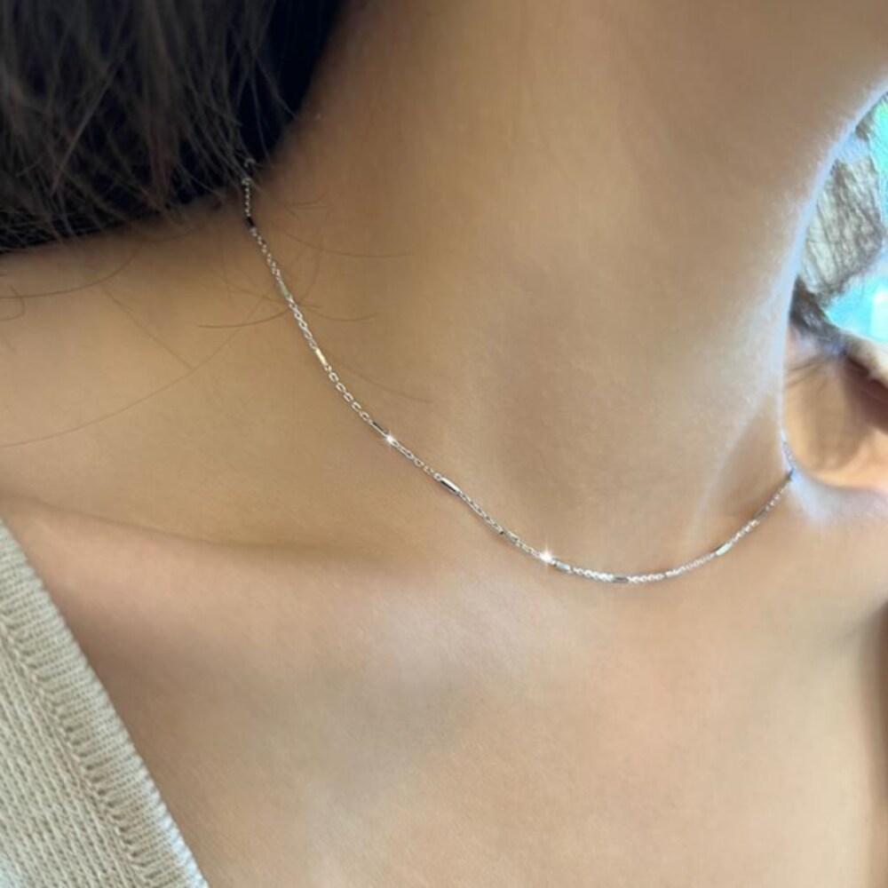 Silver 925 Stick Mix Chain Necklace (16466571)