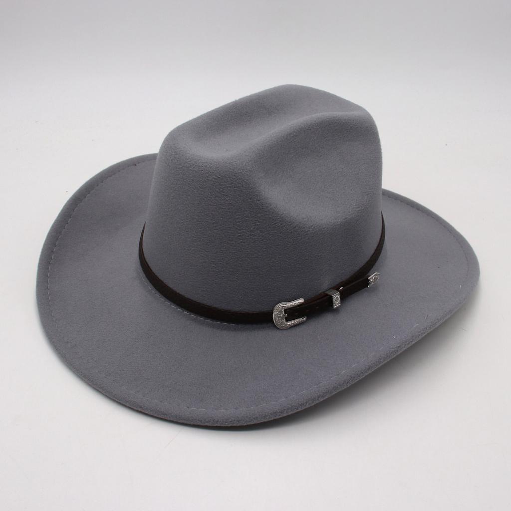 Top Hat Western Cowboy Hat Jazz Hat Retro Felt Hat Belt Wool Hat Men'S And Women'S