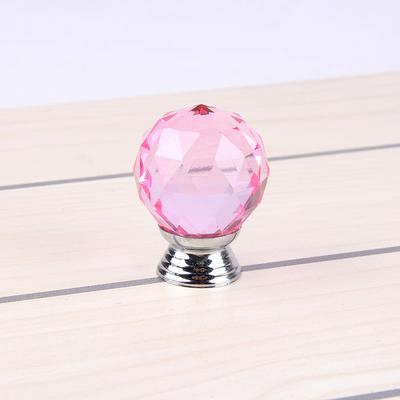 Pink Crystal Glass Diamond Cabinet Knobs Cupboard Drawer Pull Handles