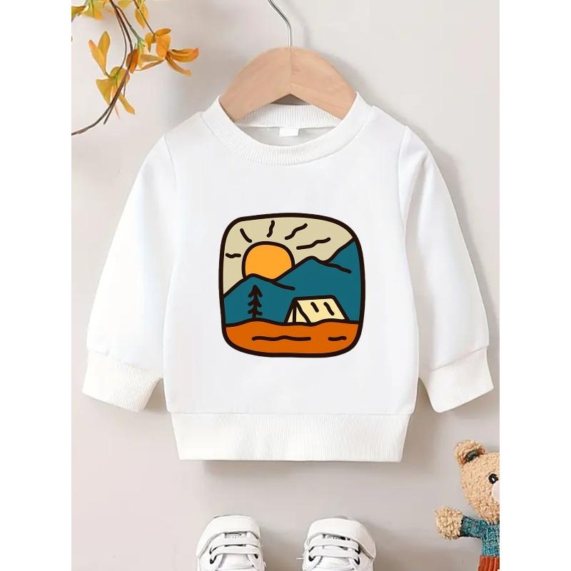 Kids Sweatshirt,Outdoor Camping Fashion TrendyPattern Print, Comfortable And Durable Sweatshirt , Suitable for Spring And Autumn