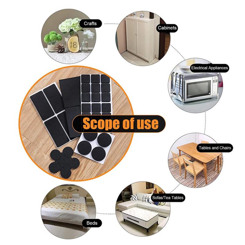 12/30 / 48PCS Pogrubienie Antypoślizgowa odporność na ścieranie Samoprzylepna ochrona mebli Noga Feet Felt