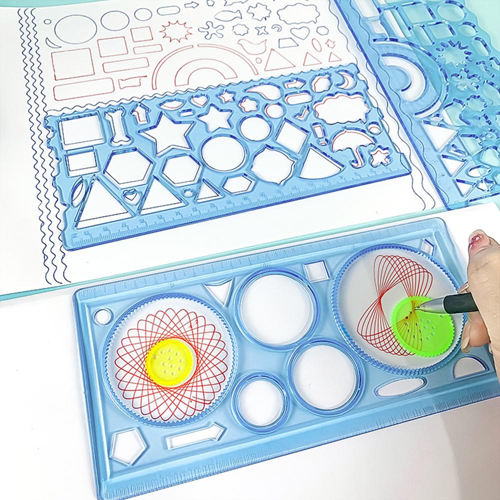 7-in-1 Spirograph Stencil Drawing Ruler Set For Children
