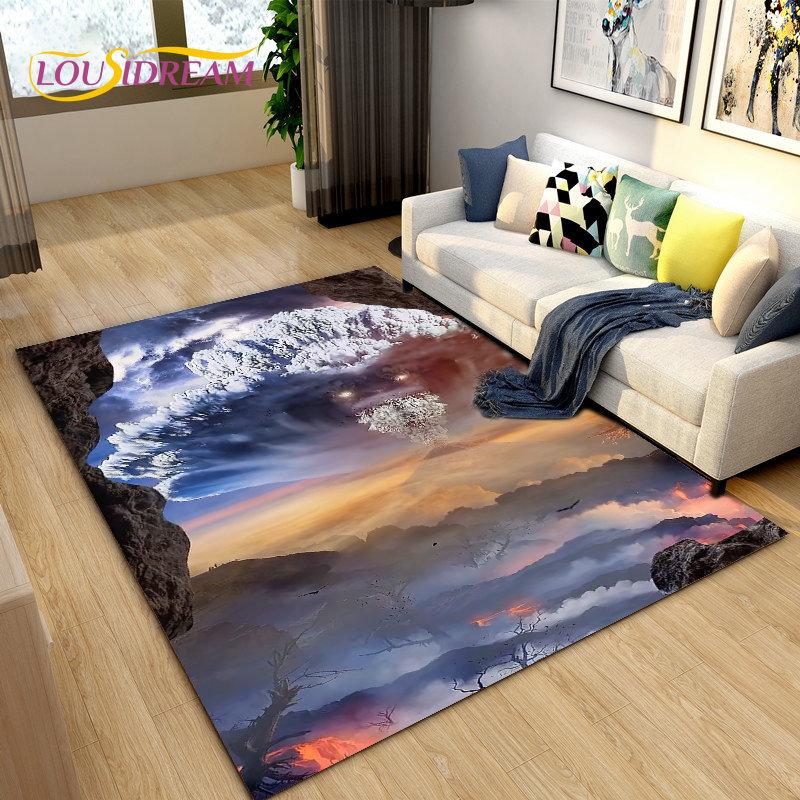 Volcanic Magma Series Area Rug Large,Carpet Rug for Living Room Bedroom Kitchen Doormat Decoration, Kids Play Non-slip Floor Mat