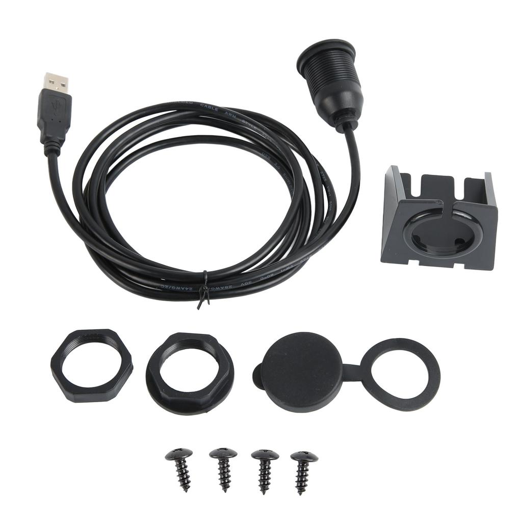 Single Port USB 2.0 Male To Female Cable 3.28ft Waterproof Data Transfer Plug and Play AUX Car