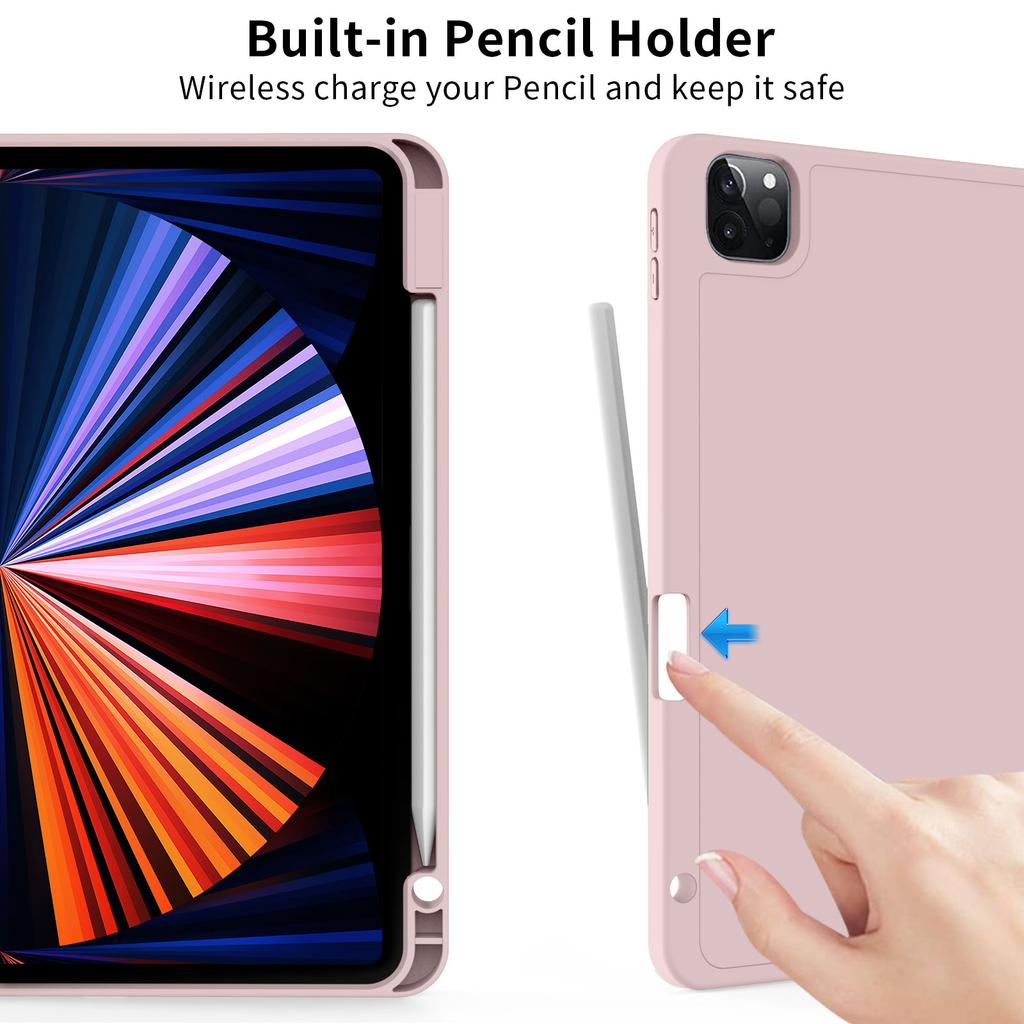 ZOYU for IPad Pro 11 Inch 4/3/2th Generation with Pencil Holder Case,For IPad Air 4/5th Gen 10.9 Mini 6 Trifold Stand Smart Case
