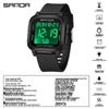 Sanda Student Sports Watch - Waterproof, Luminous Large Dial, Countdown Timer, Multifunction Alarm Clock, Square Electronic Design