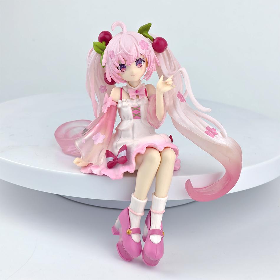 Hot Hatsune Miku Anime figure Pink dress Sakura Miku  Ver PVC model action toys Cherry pink  blossom collect decoration gift